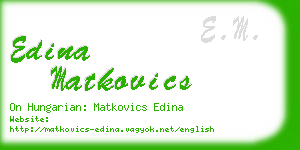 edina matkovics business card